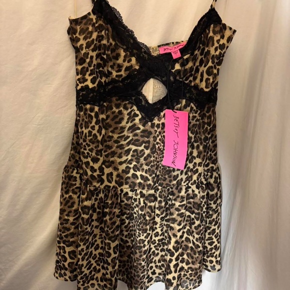 nwt, unworn - betsey johnson viola mini dress - leopard - size L - Picture 5 of 6